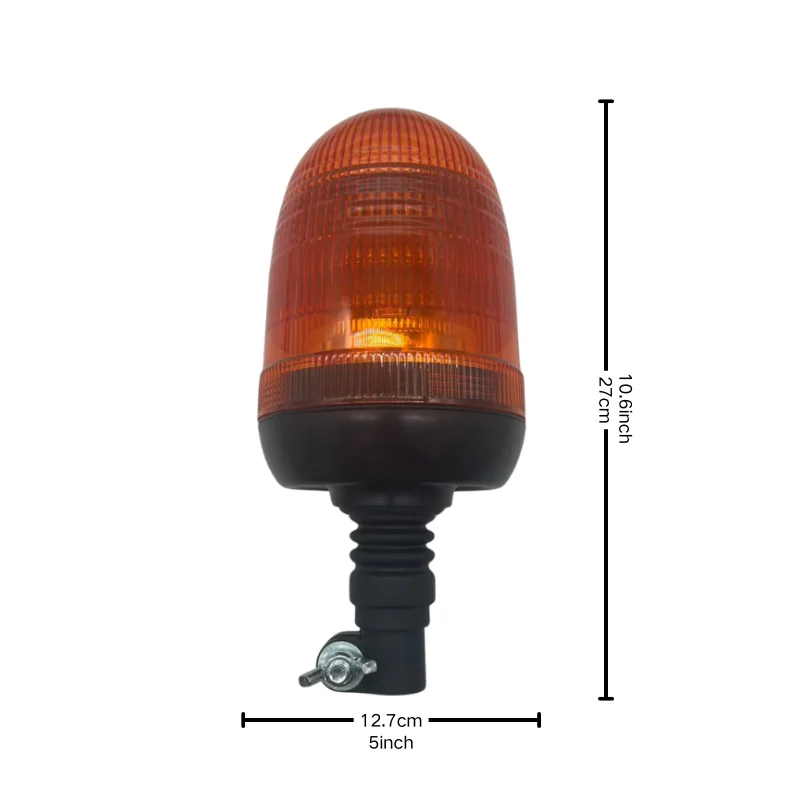 New LED Beacon Flexible Pin Rotating Flashing Strobe Mount Safety Warning Agricultural Machinery Truck 12V ABS Lens
