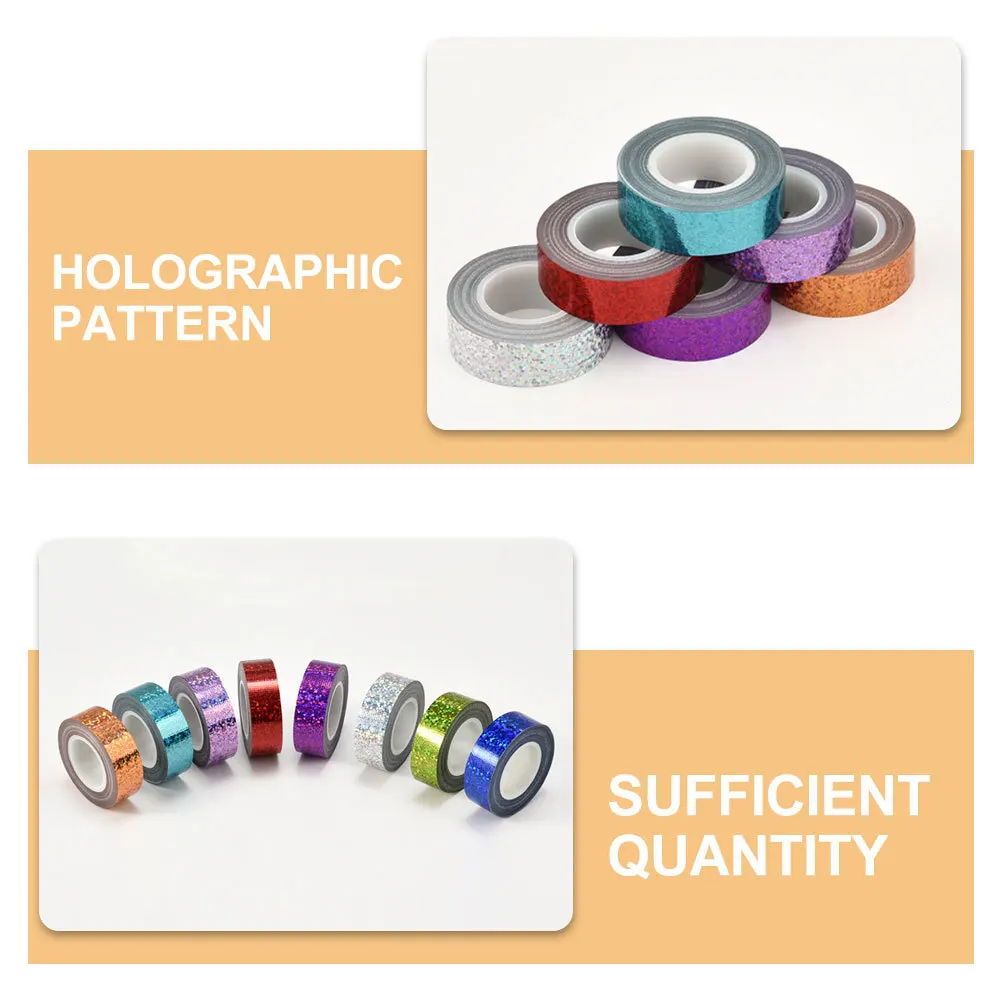 1Set reflektierendes Glitzerband, holografisches Abdeckband für DIY-Bastelprojekte, Urlaubsdekoration, Geschenkverpackung, Sammelalbum