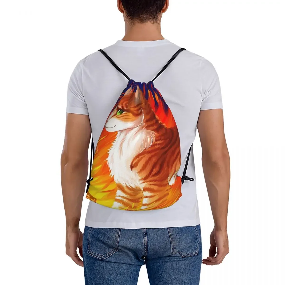 Firestar-Sacos De Cordão Portátil, Mochilas De Impressão, Pacote De Bolso, Bolsa De Esportes, Bookbag para Estudantes, Viagem, Moda