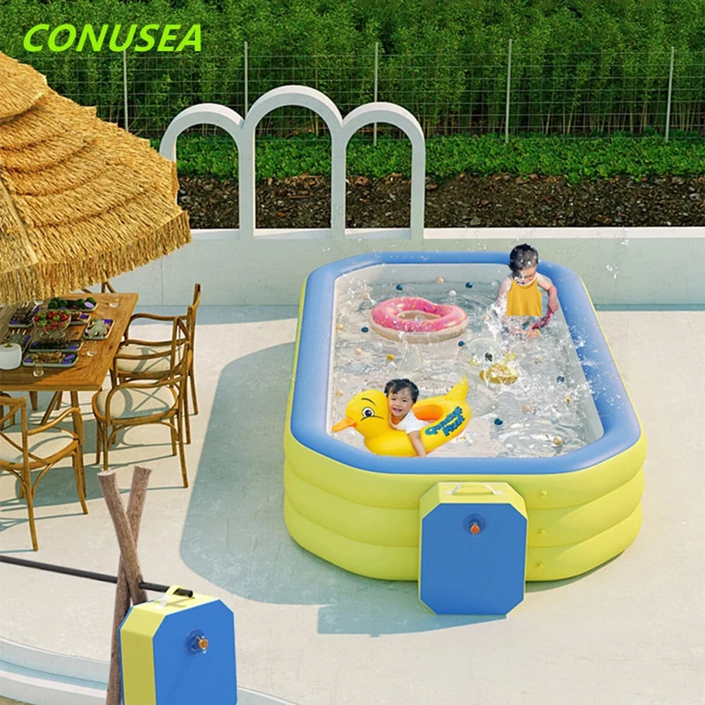 Piscina grande de 3M/2,6 M/2,1 M para bebé familiar, bañera gruesa plegable para juegos al aire libre para adultos, piscina infantil, regalo de