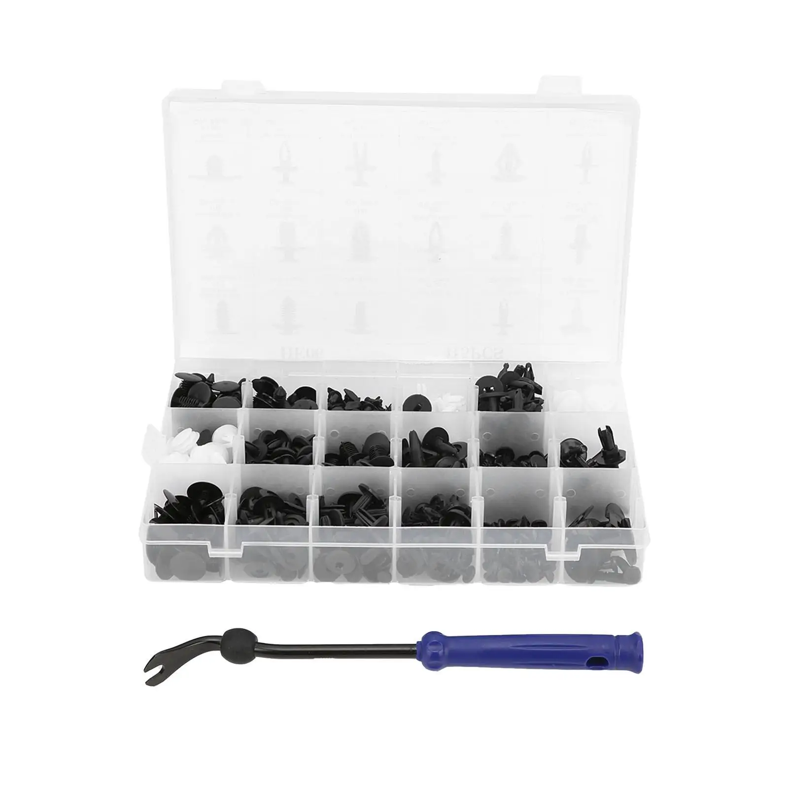 Automotive Door Trim Rivets Fastener Kit - 18 Sizes for Exact Replacement - Durable - Includes Screwdriver