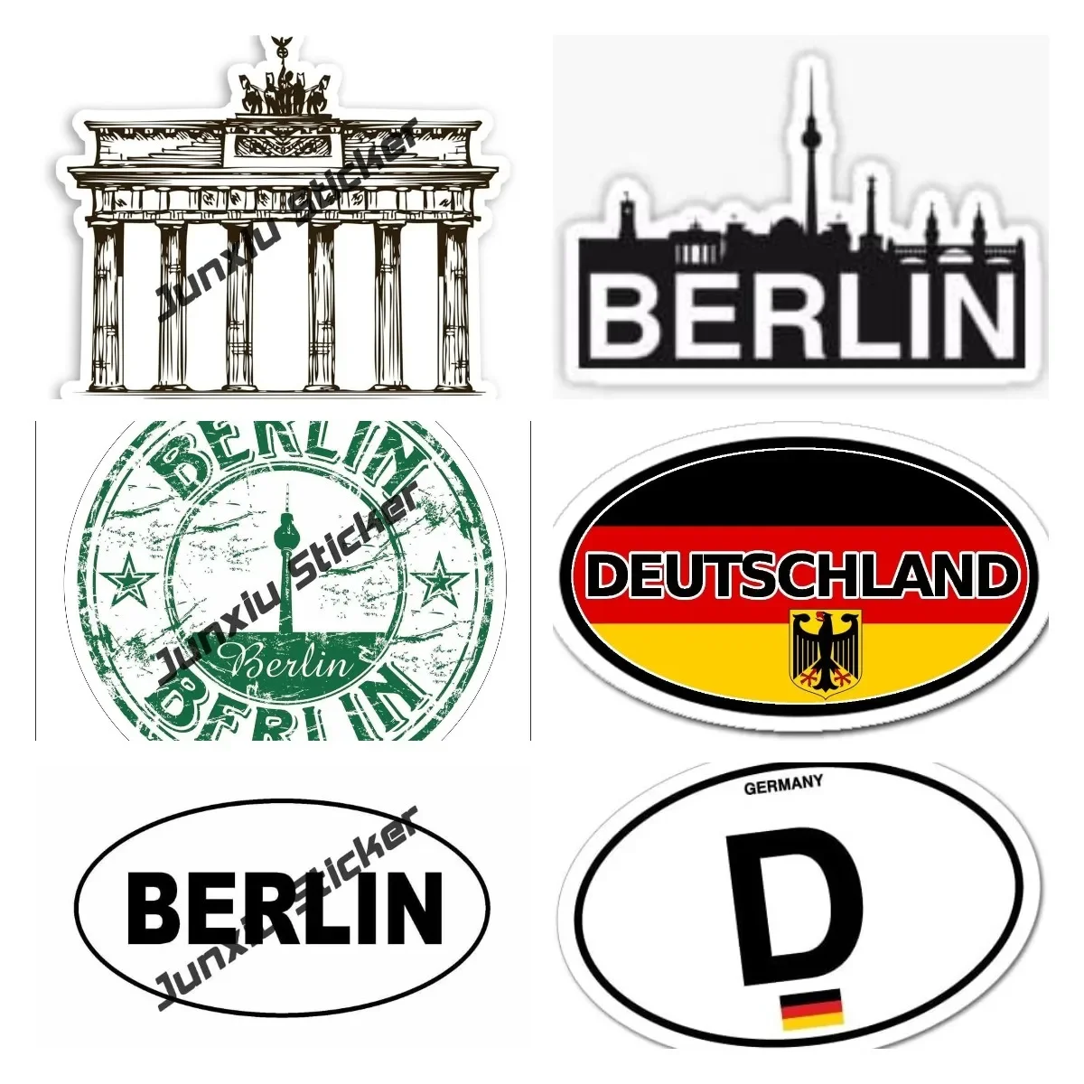 

German Flag Berlin Vinyl Sticker Car Styling Motorcycle Bike Waterproof Decal Trucks Laptop Accessories