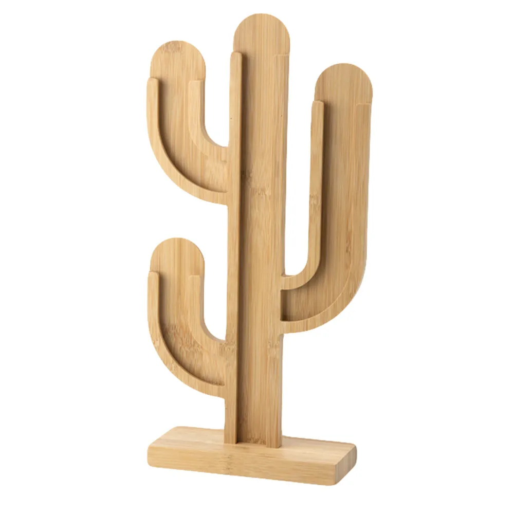 

Cactus Coffee Pod Holder Bamboo Organizer Stand Large Capacity Creative Detachable Base Coffee Capsule Storage for Tabletop