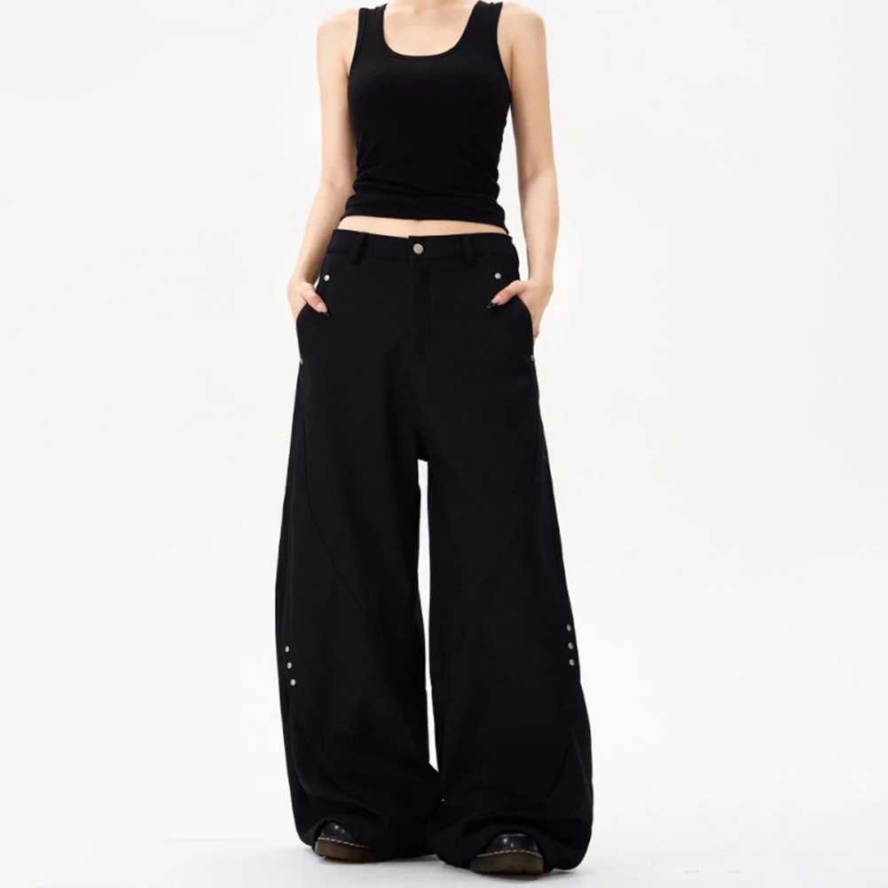 Men Retro Wide Leg Scimitar Pants Loose For CleanFit High Street Casual Trousers Wide Leg Straight Tube Silhouette West Pants