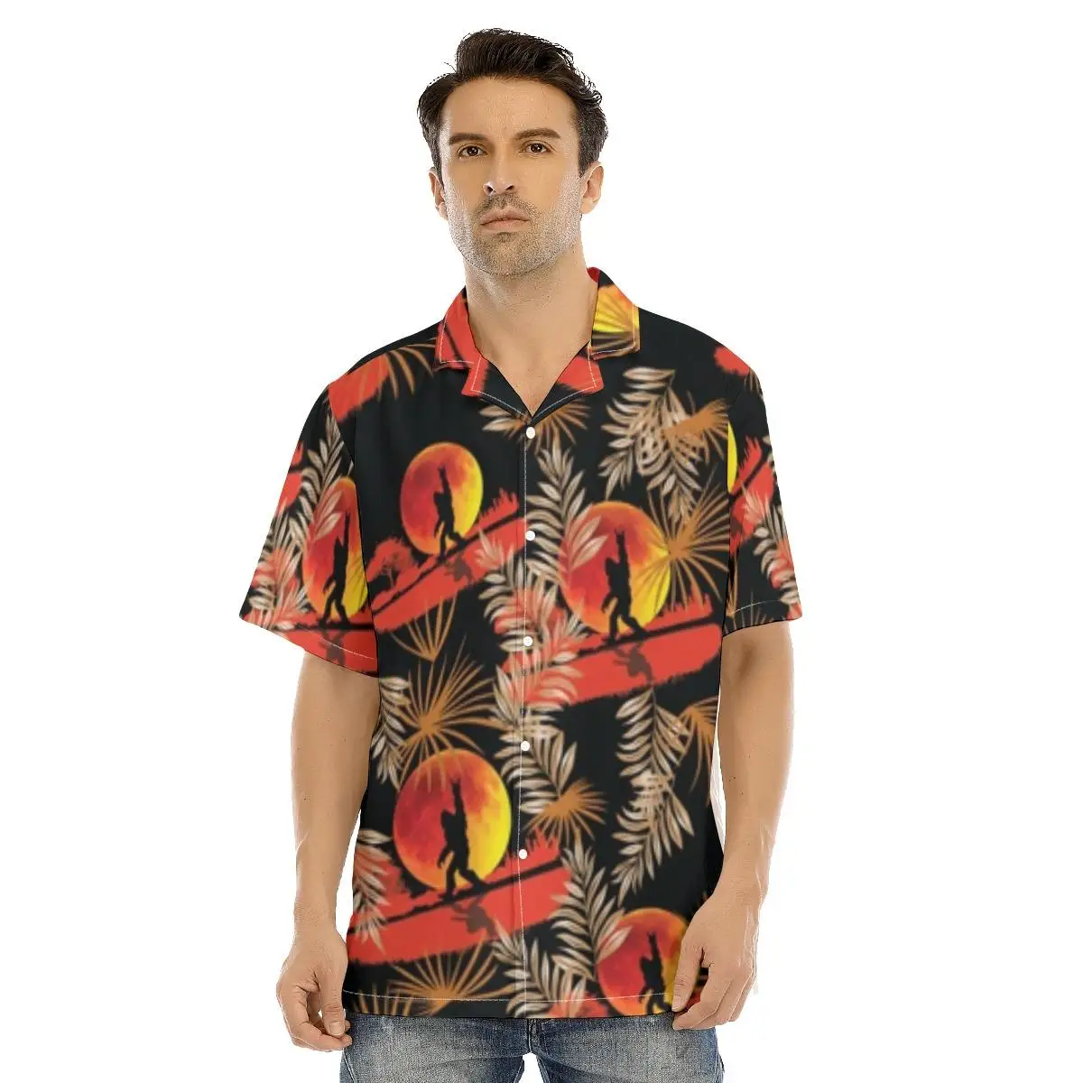 New Hawaiian Summer Shirt for Men Ape Man Print Monster Hawaiian Casual Style Short Sleeve Button Up Summer Shirts