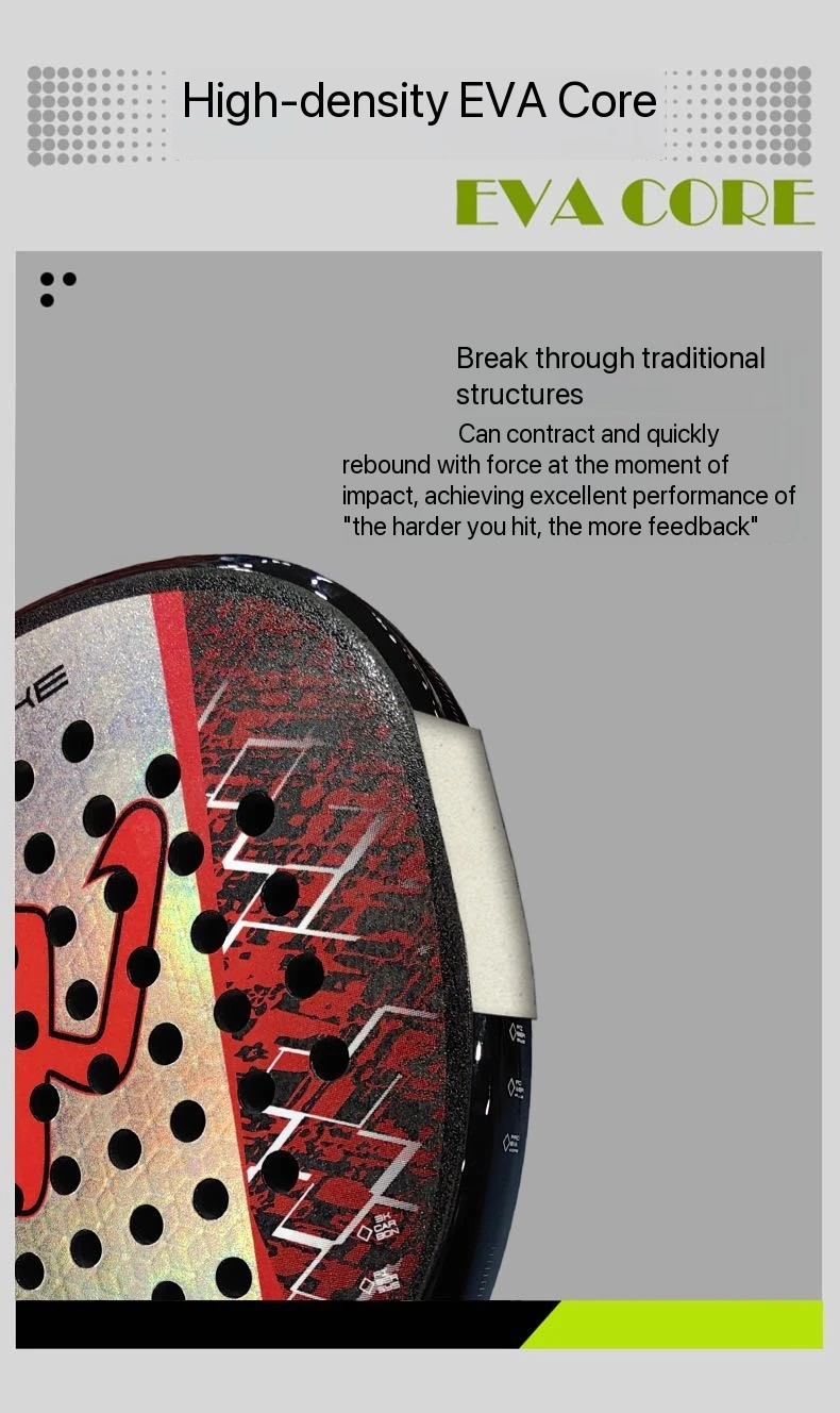 DUALE FORCE 3K Carbon Padel Racket, High Balance EVA Core,Professional Offensive Power with Precision Control,38mm Tournament Pr