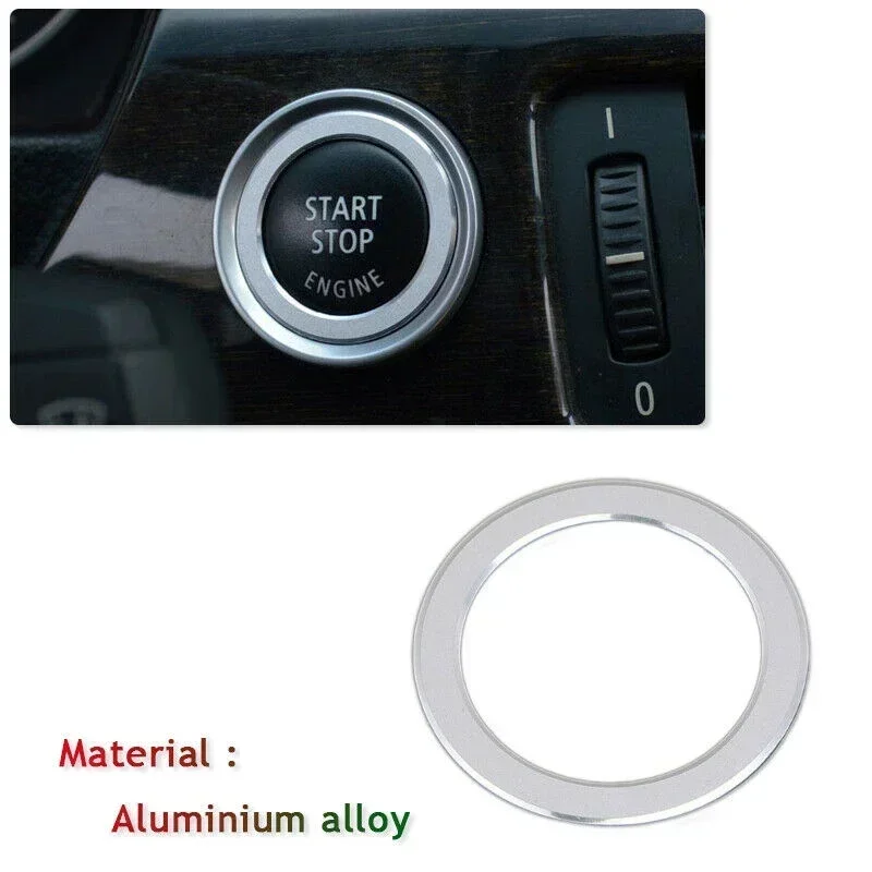 Car Switch Decoration Trim Decor Engine Silver Start/Stop Switch Trim For BMW 3 Series E90 Push Ring High Quality