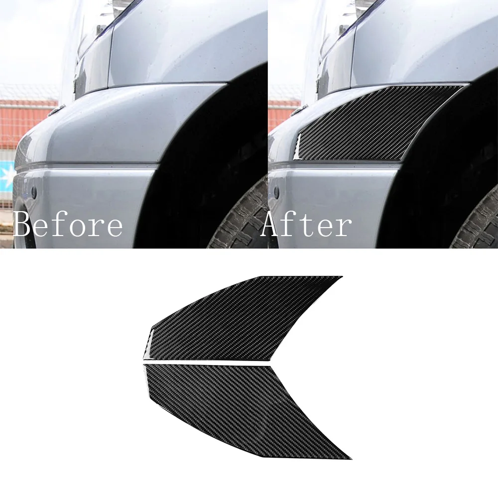 Front Hood Corner Wrap Angle Decoration Trim Cover Sticker for Tundra & for Sequoia 2007-2013 Car Accessory Carbon Fiber