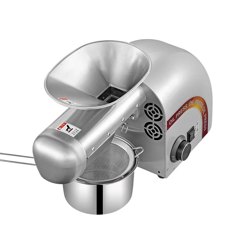 Walnut Fully Automatic Household Commercial Cold Hot Pressing Stainless Steel Small Oil Press 5-8kg/h Capacity for Olive Palm