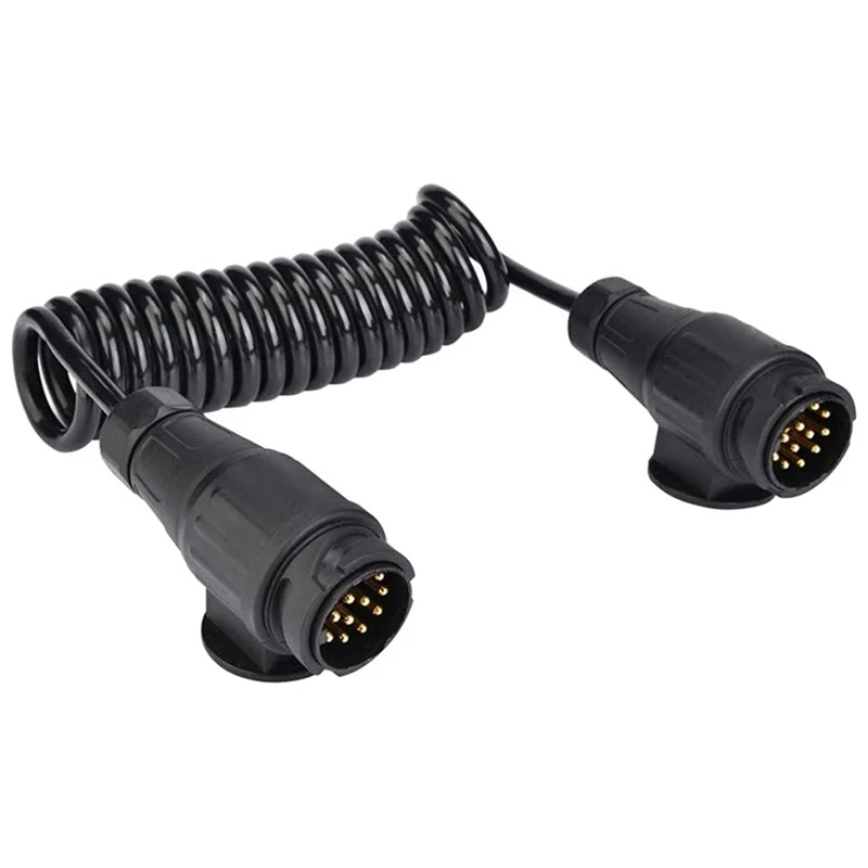 2X Adapter Europe Style 13 Pin Trailer Plug Wiring Spring Cable Connector Adapter For Car Trailer Caravan Truck