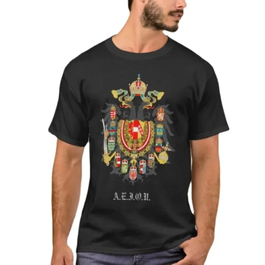 Coat of Arms of The Empire of Austria-Hungary T-Shirt 100% Cotton O-Neck Short Sleeve Summer Casual Mens T-shirt Size S-3XL