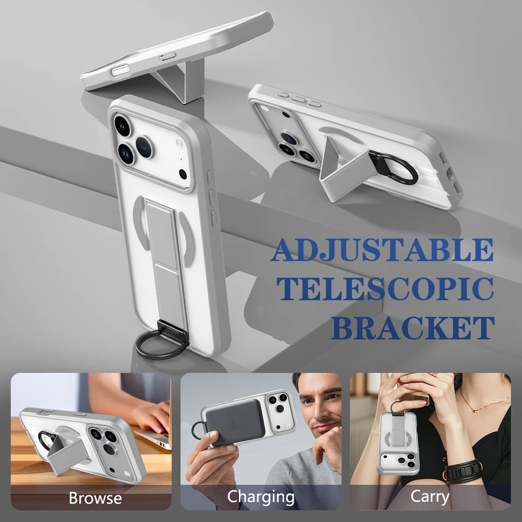 

Роскошный однотонный бордюрный кронштейн с кольцом, магнитный противоударный чехол для телефона для iPhone 17, 16, 15, 14, 13 Pro Max 17Air