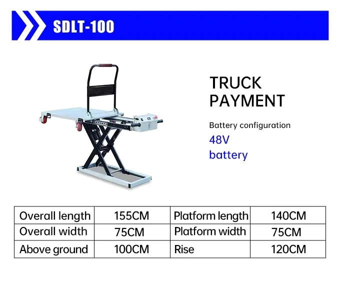 Portable Electric Self-Loading Hand Cart & Trolley 200kg/300kg Flatbed Handcart with OEM Customization Platform Structure