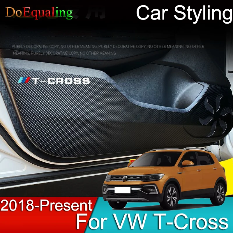 For Volkswagen VW T-Cross T Cross Car Door Anti-kick Mat Dirty-proof Pad Stickers Cover Trim Garnish Trim 2022 2021 2020 2019