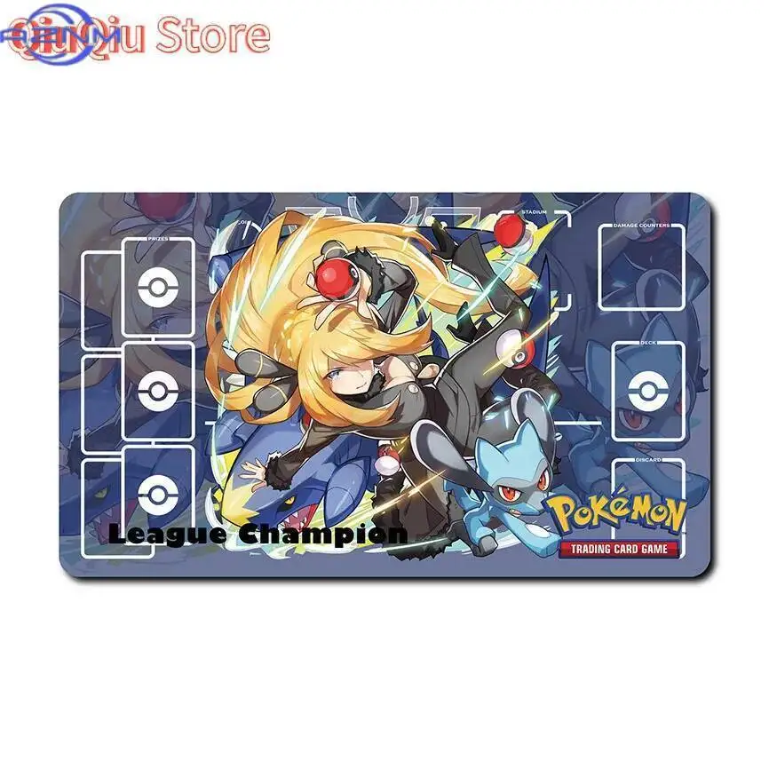 Pokemon Self Made  Card Mat Charizard Cynthia Garchomp Ptcg Dedicated Game Single Player Battle Anime Characters Card Pad