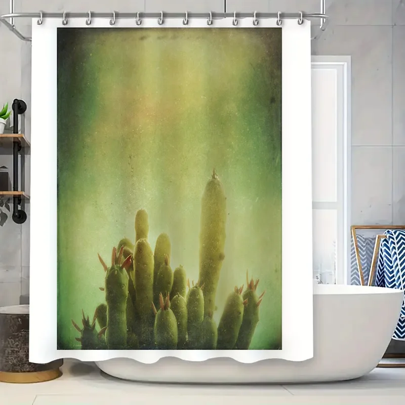 

Cactus Shower Curtain Desert Botanical Nature Scenic Bathroom Decor Home Decor Modern Farmhouse Western Wall Art