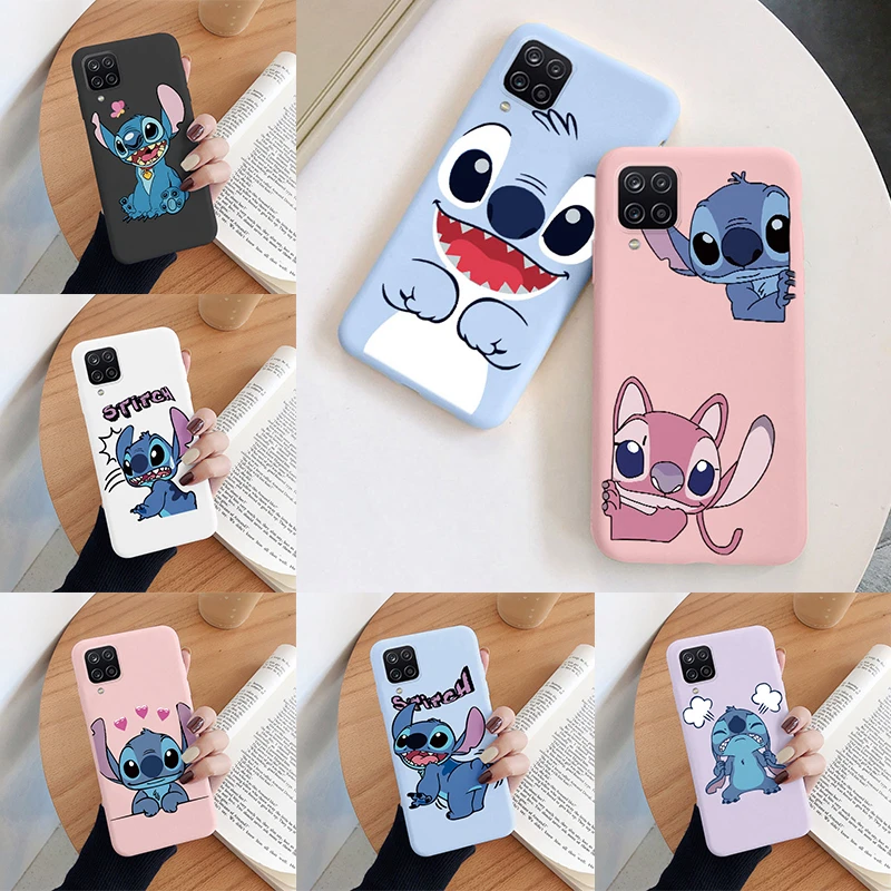 Lilo Stitch Phone Case For Samsung Galaxy A12 5G M12 F12 Camera Protect Soft Cover Silicone Cute Cartoon Funda For Samsung A 12