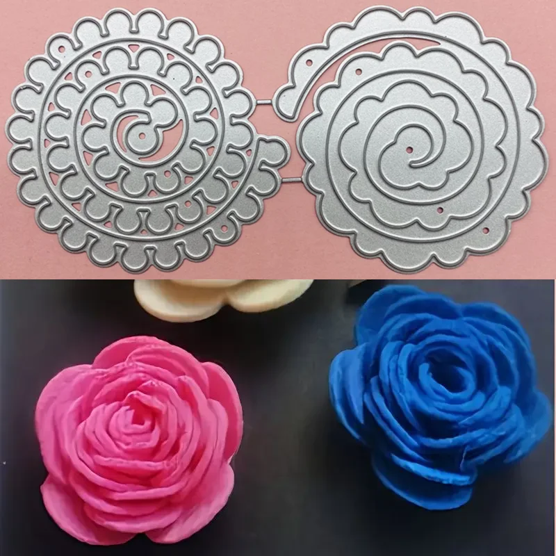 

2Pcs Spiral Flower Metal Cut Dies Stencils for Scrapbooking Stamp/photo album Decorative Embossing DIY Paper Cards