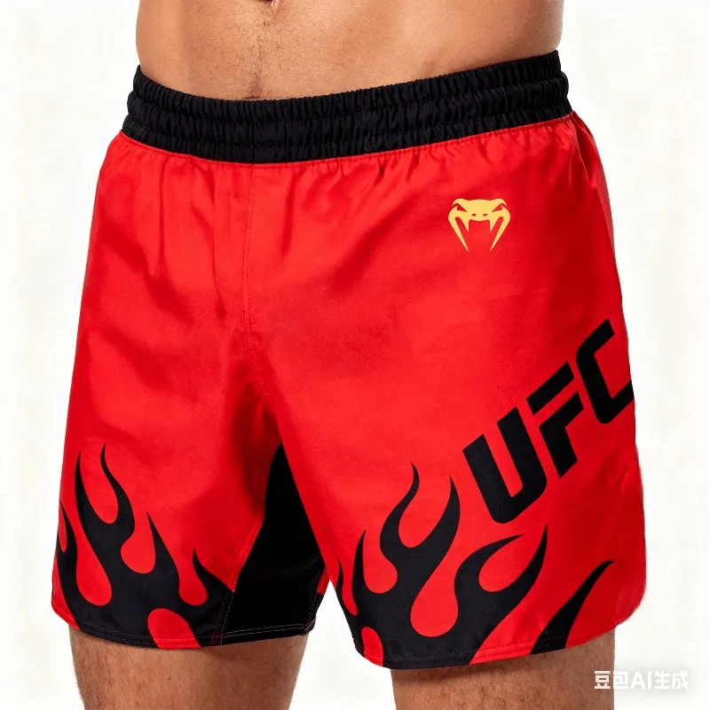 

UFC Boxing Combat Training Shorts, 3D Personalized Printing, Breathable Quick Drying Shorts