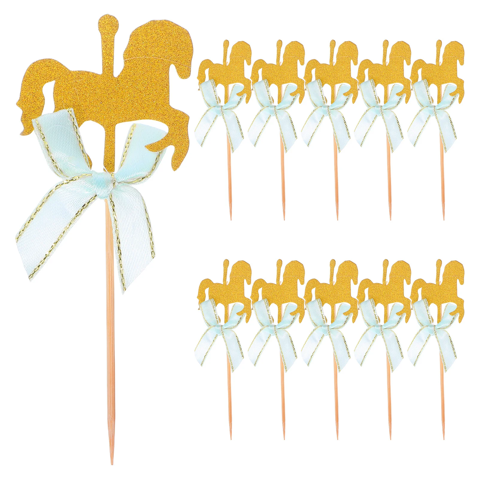 

20pcs Carousel Shape Cake Pops Picks Cute Dessert Toppers For Birthday Halloween Party Cupcake Cake Fruit Stick Decor