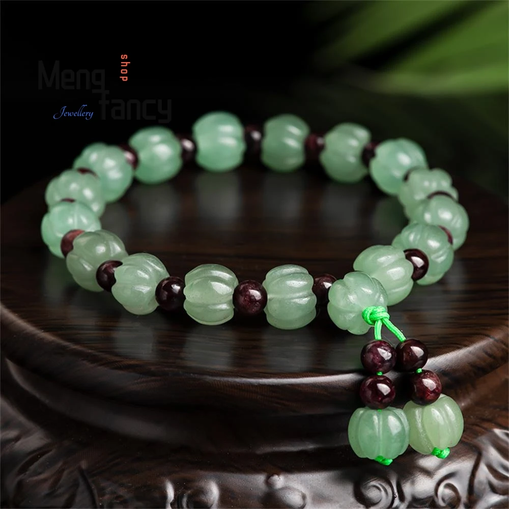 Natural Dongling Jade Pumpkin Bracelet Charms Fashion Fine Jewelry Sets Luxury Designer Couple Bangle Decorations Holiday Gifts