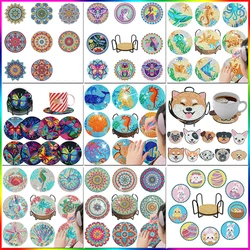 8Pcs/Set Diamond Art Coasters With Holder Diy Animal Pattern Drink Cup Cushion Diamond Painting Kits Decor For Beginner Gift