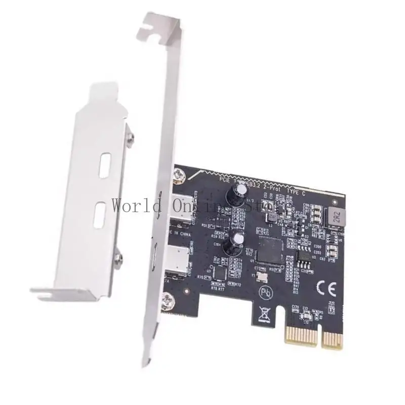 

PCIE TO 2 PORT TYPE C USB 3.2 Gen1 5 Гбит / с. Преобразование карты ASM1042 Чип для настольного PCIE, чтобы двойной тип C Card