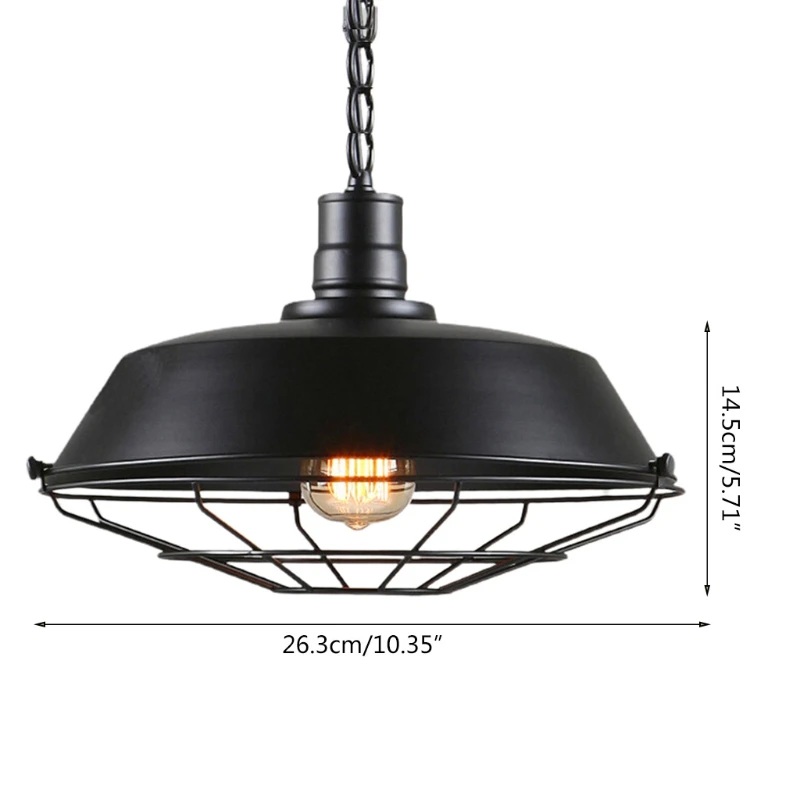 Vintage suspension abat-jour lumière industrielle rétro fer suspendus plafonniers E27 lustre abat-jour Dropsale