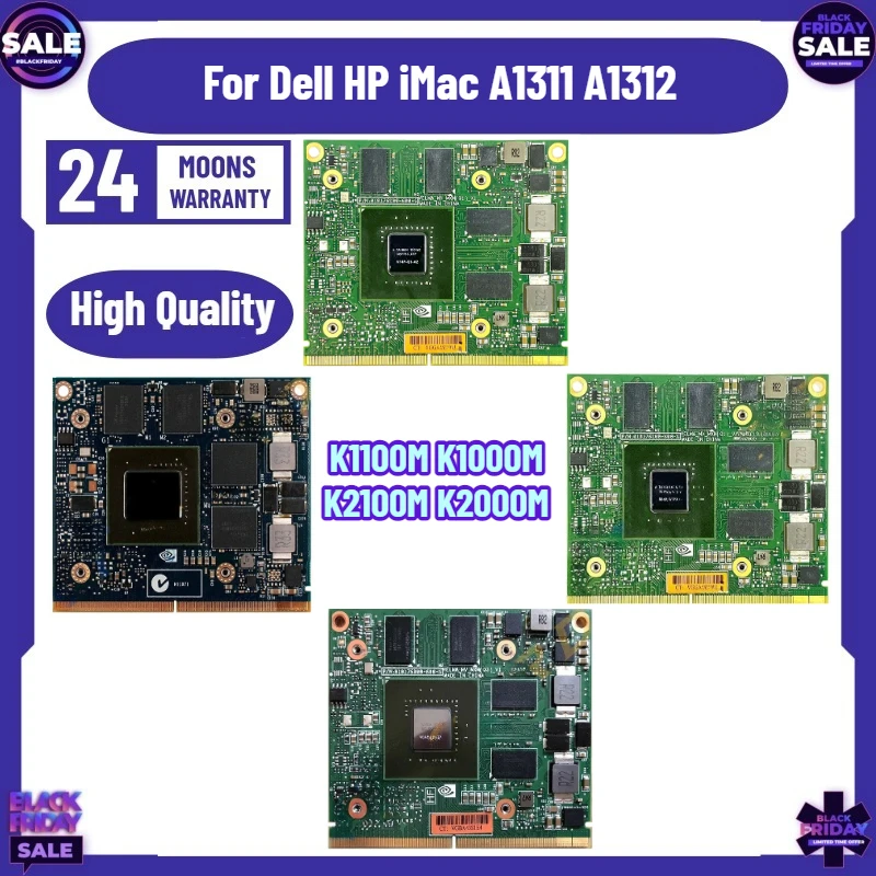 

Quadro K1100M K1000M K2100M K2000M 2GB N14P-Q1-A2 Video Graphics Card With X-Bracket For Dell HP iMac A1311 A1312