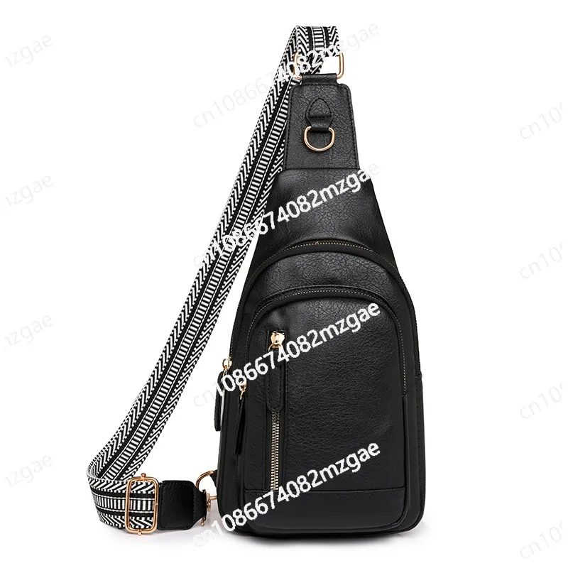 2024 New Women's Fashion Breast Bag Single Shoulder Large Capacity Crossbody Bag Leather Messenger Bag