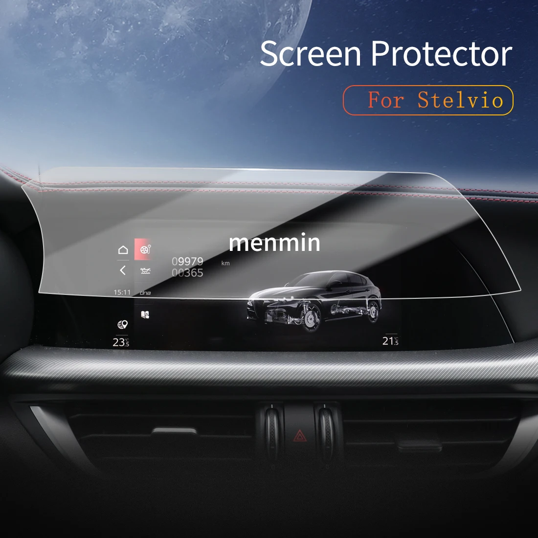 

Car Stickers Dash Carplay Mirror Screen Protector Display Tempered Glass Protective Film Vehicle For25 alfa romeo Stelvio