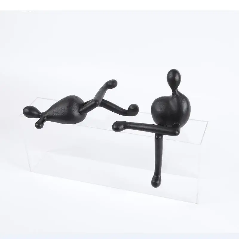 Black Leg Curling Figure Ornaments Resin Decoration Crafts Living Room Statue Sculpture Figurines Home Accessories Statuary Gift