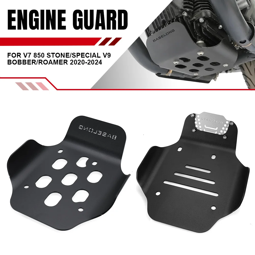 

Motorcycle Engine Bottom Protection Cover Bumper Guard Skid Plate For Moto Guzzi V7 850 Stone/Special V9 Bobber/Roamer 2020-2024