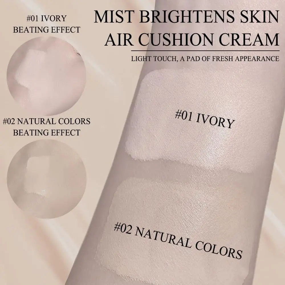 Brighten Air Cushion Cream Long-Lasting Mature Skin Face Makeup Foundation Moisturizing Even Skin Tone Concealer