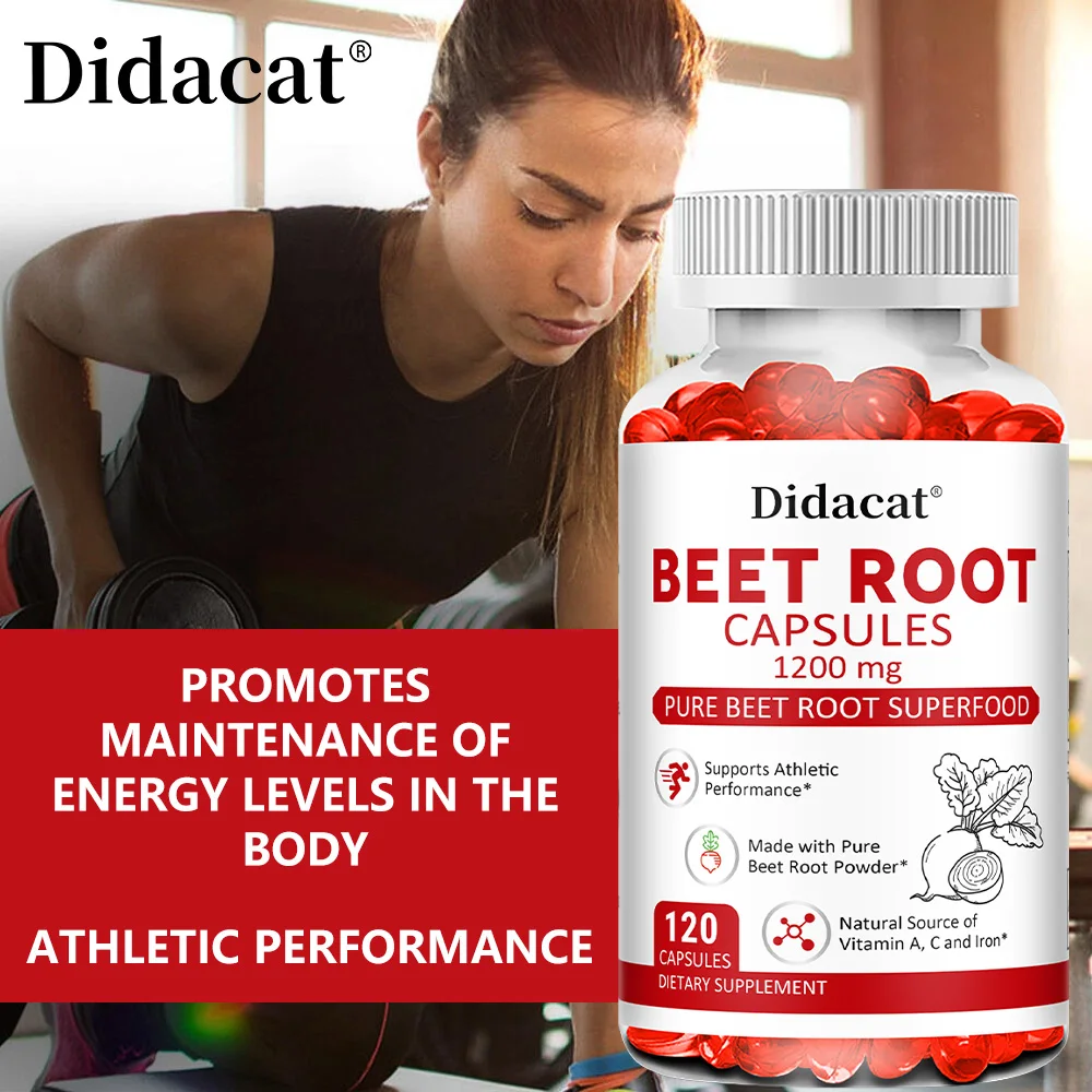 Beet Root Capsules - Blood Pressure Support, Heart Health, Improves Circulation, Blood Flow Supplement, Enhances Immunity