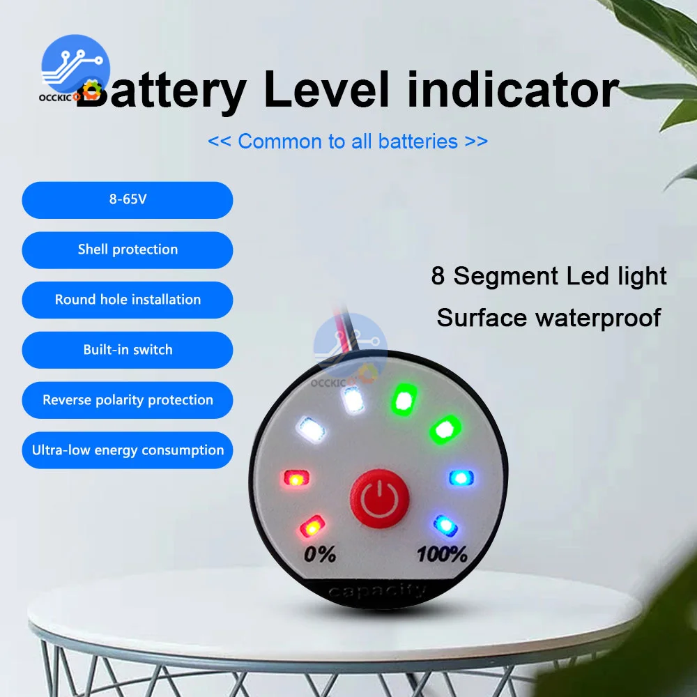 Programmabile 3.7V 4.2V 7.4V 8.4V 12V 24V 36V LED indicatore di capacità della batteria al litio misuratore di livello di alimentazione Tester