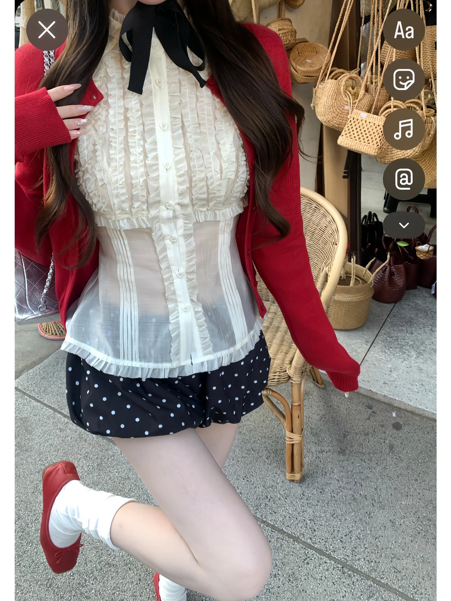 

White Water Women's Ruffle Hem Silk irt Spring Design Pure Desire Top Layered Lacele Silk Chiffon Women's irt