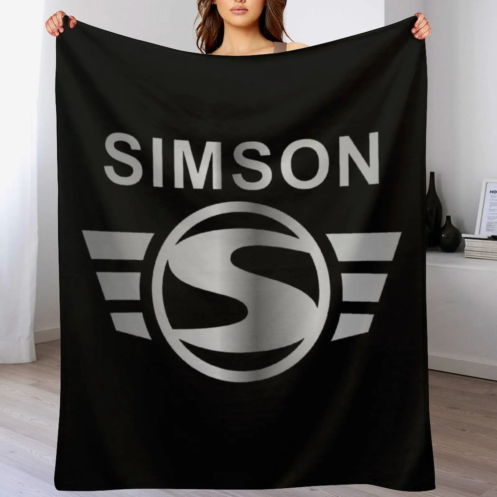 

Simson logo (Silver) Throw Blanket Flannel Fleece Soft Warm Throw Blanket