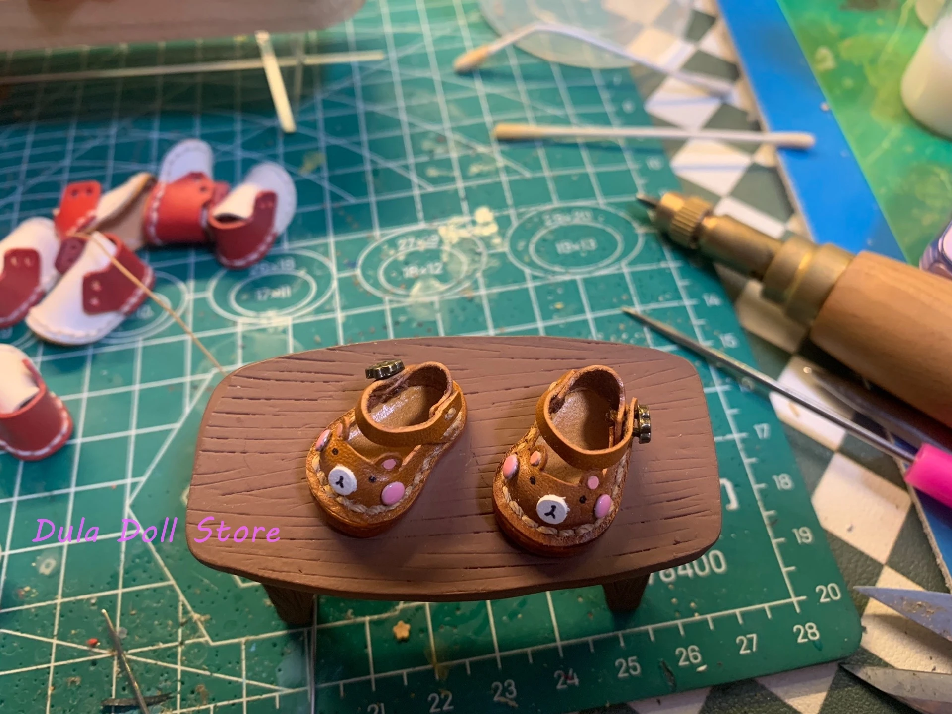 2026 Dula Doll Handmade Little Bear Leather Shoes for feet 2.0cm ob11 GSC Dolls - Detail 1