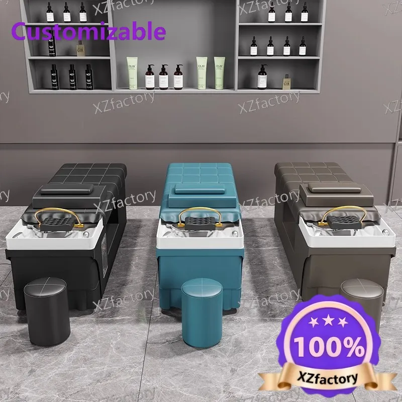 Water circulation shampoo bed, barbershop hair salon special full lying beauty salon fumigation constant temperature head trea