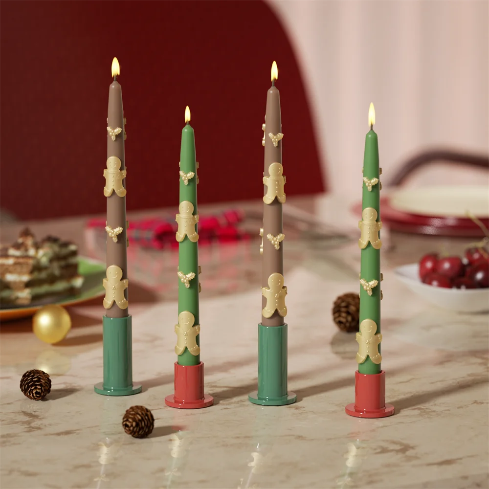 Boowan Nicole Navidad pan de jengibre y Cascanueces moldes de silicona DIY vela cónica aromática molde decoración del hogar de Navidad