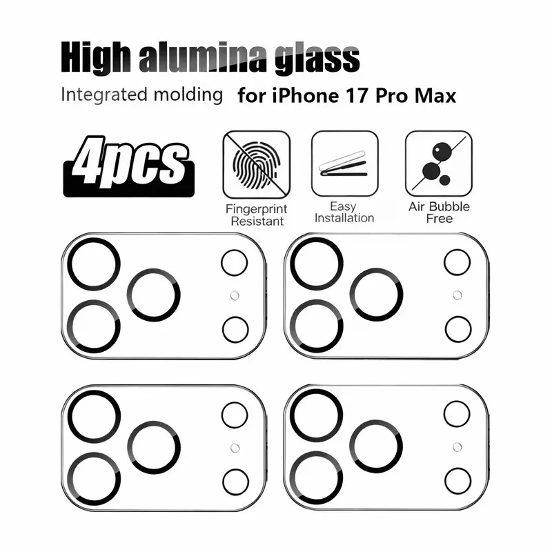 

3-4Pcs Protective Lens Tempered Glass for iPhone 11 12 13 14 15 16 17Air Anti-Scratch Lens Protector For 17 16 14 12 Promax