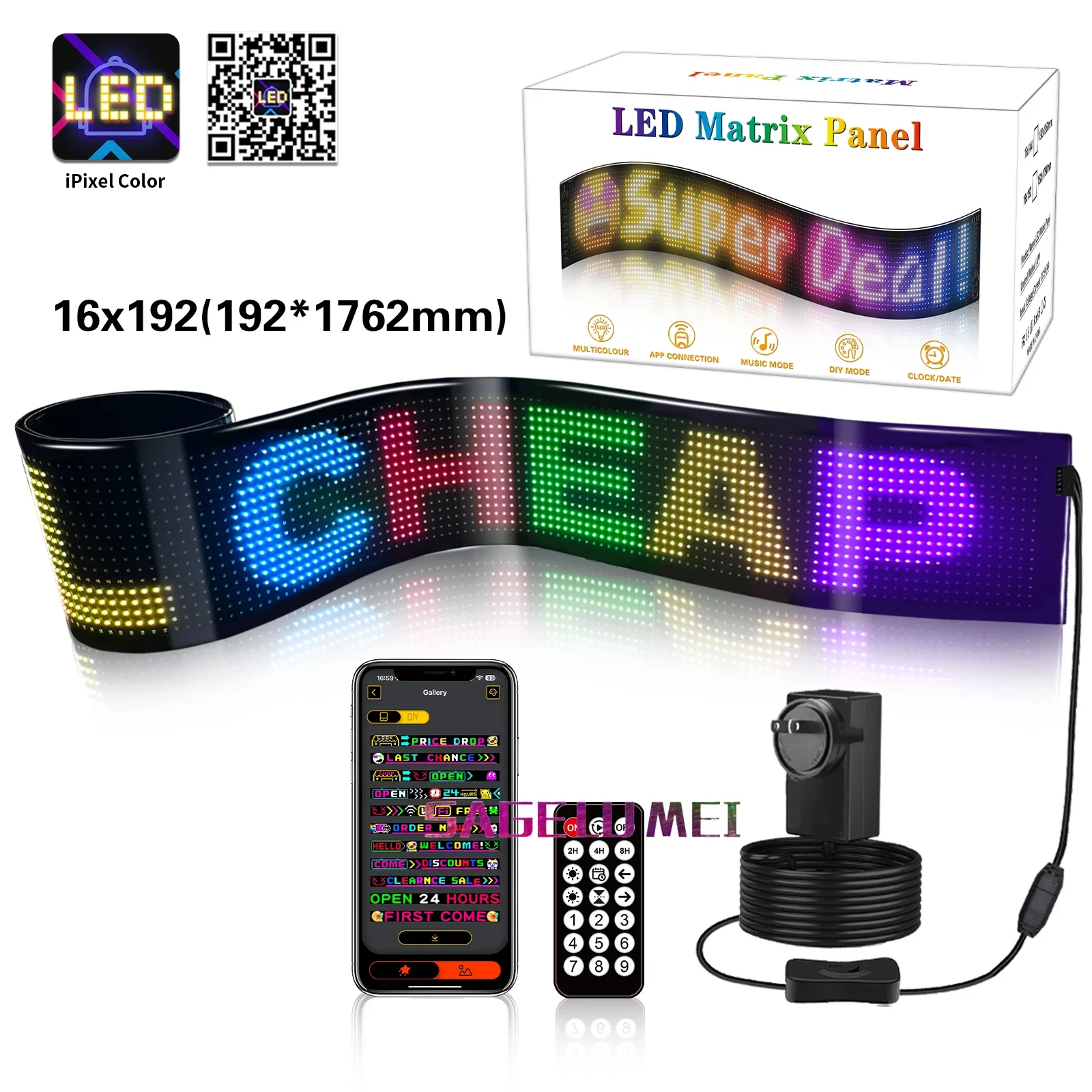 Layar Tampilan Iklan Windows Populer Panel Matriks LED Mobil Truk DIY RGB Pixel Tuya Papan Teks Bergulir Aplikasi Pintar Multibahasa