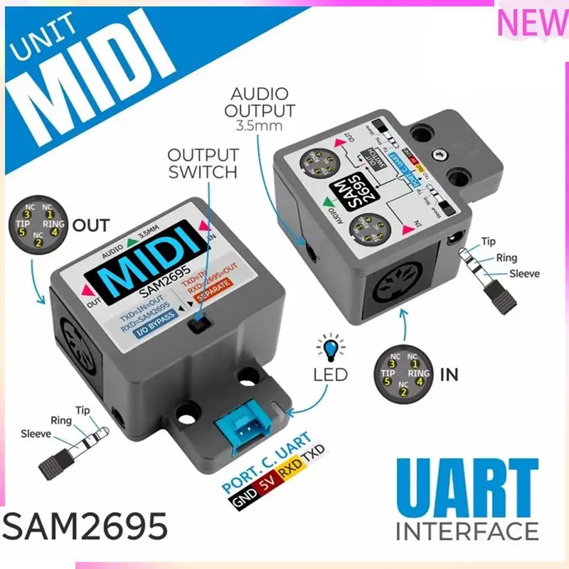 

B27B Audio Processing 3.5 Interface For M5stack MIDI Unit Serial Port To MIDI Unit SAM2695