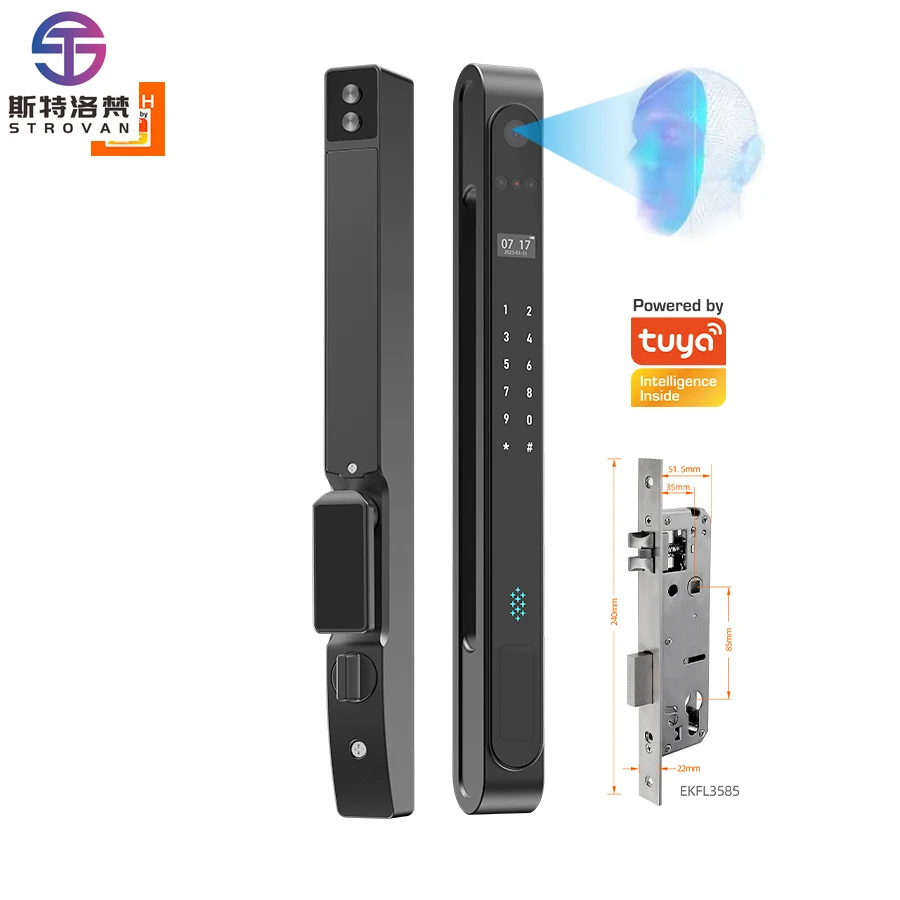 

STLF Manufacturer Low Price TUYA Smart Door Lock 3D Face Recognition Waterproof IP 68 Supports Key Card WiFi Home Passwor