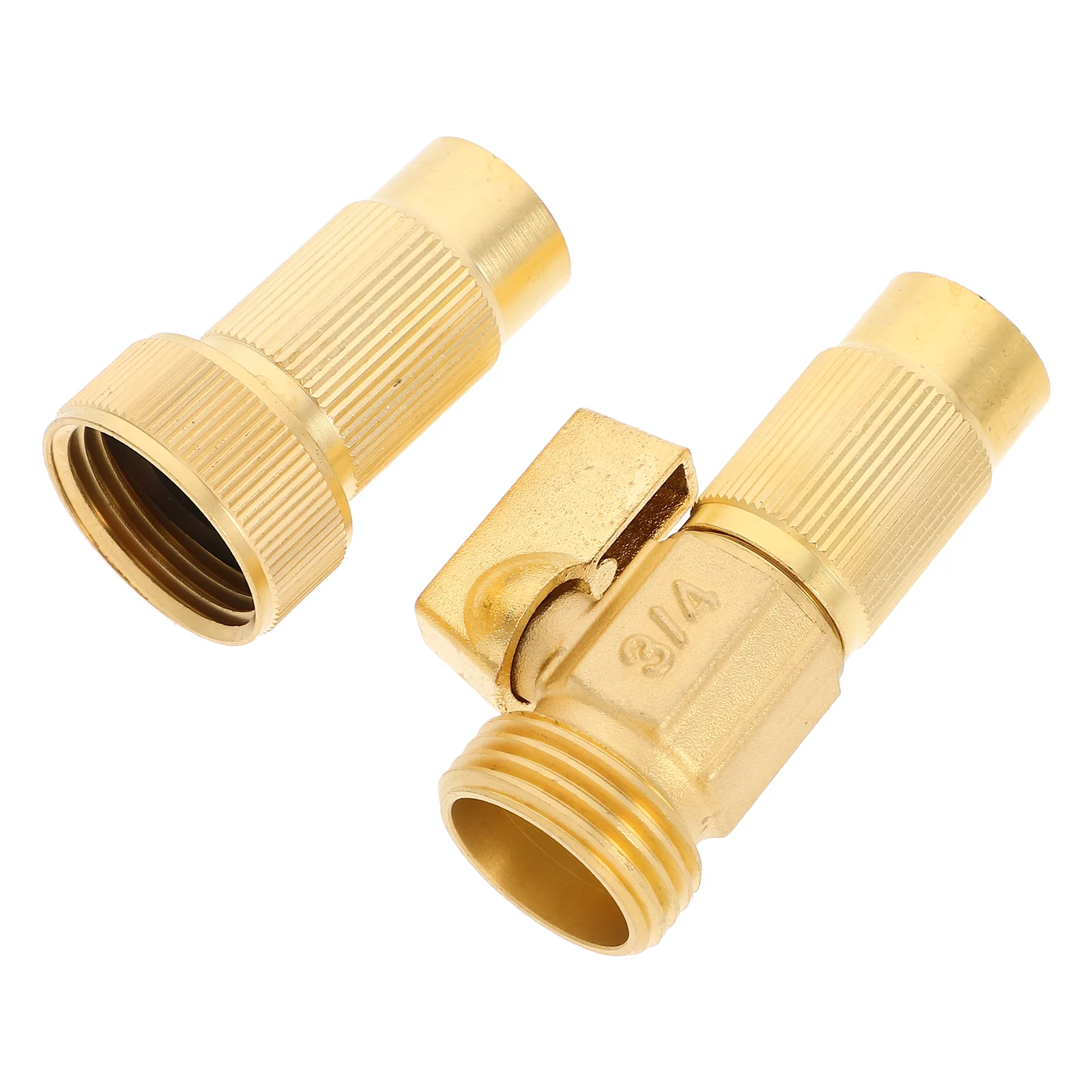 Jet Nozzle Pressure Washer Valve Connector Hose Brass Shut Off Golden Telescopic Tube