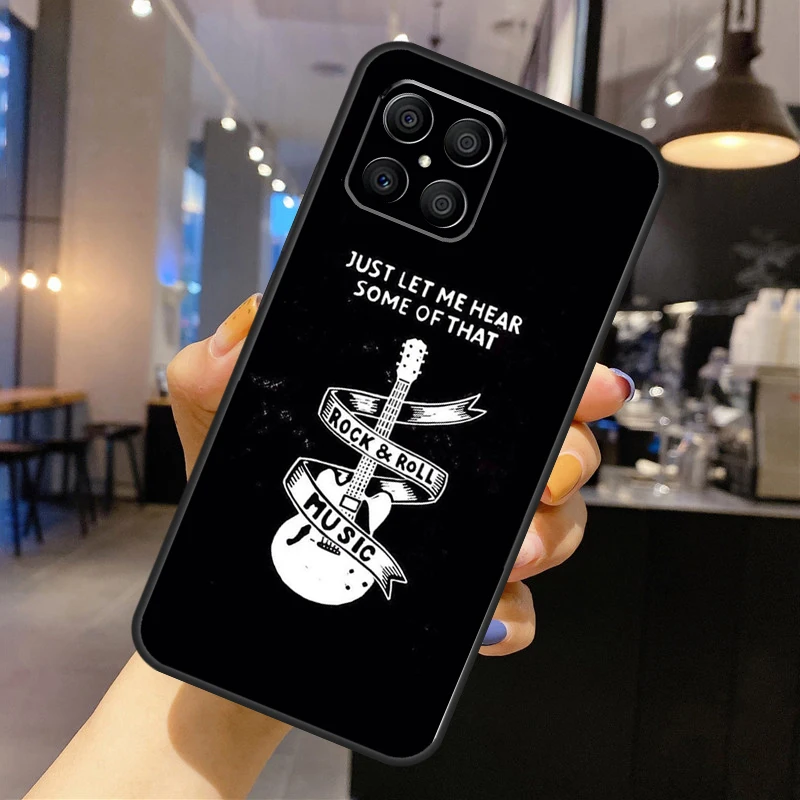 Rock Music Instrument Guitar Case For Huawei Honor 50 X9 X8 X7 P20 P30 P40 Lite P50 Pro P Smart 2021 Nova 9 5T Cover