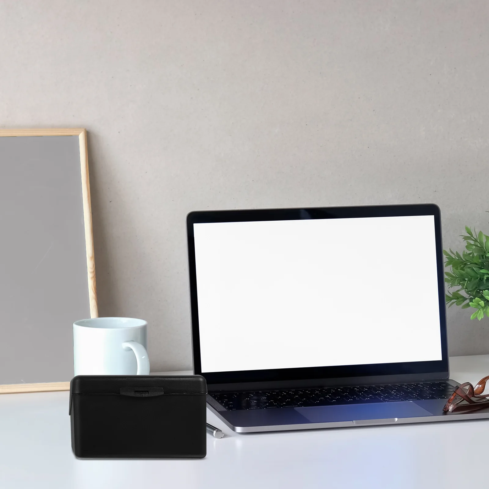 

2Pcs Business Card Organizer Plastic Storage Box Desktop Holder Stackable Large Capacity Business Cards Holder Organizer