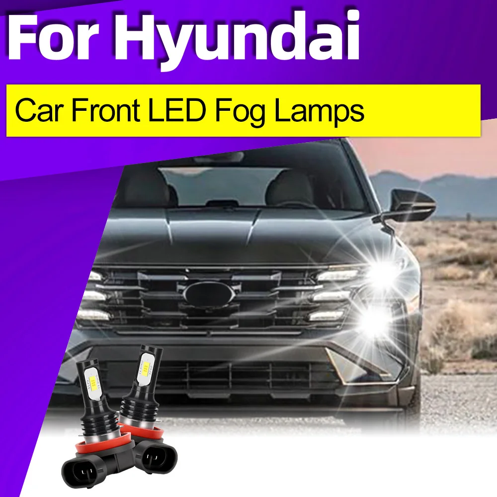 

2x H8 H11 светодиодные противотуманные фары 6000K авто лампы для Hyundai Sonata Santa Fe Tucson Azera Genesis Coupe Equus Kona автомобильные аксессуары 12V