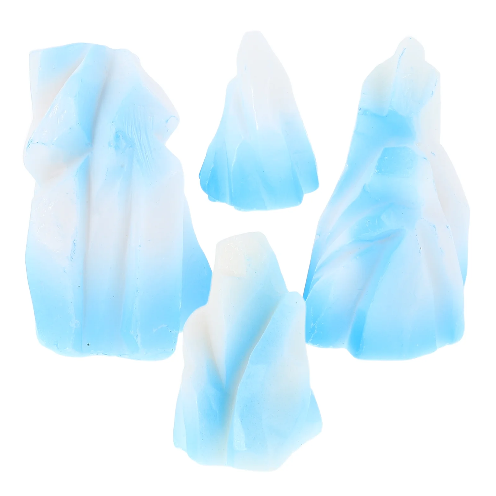

4Pcs Detailed Resin Iceberg Miniatures for Micro Landscape Aquarium Garden Decoration Small Resin Statues Ornaments